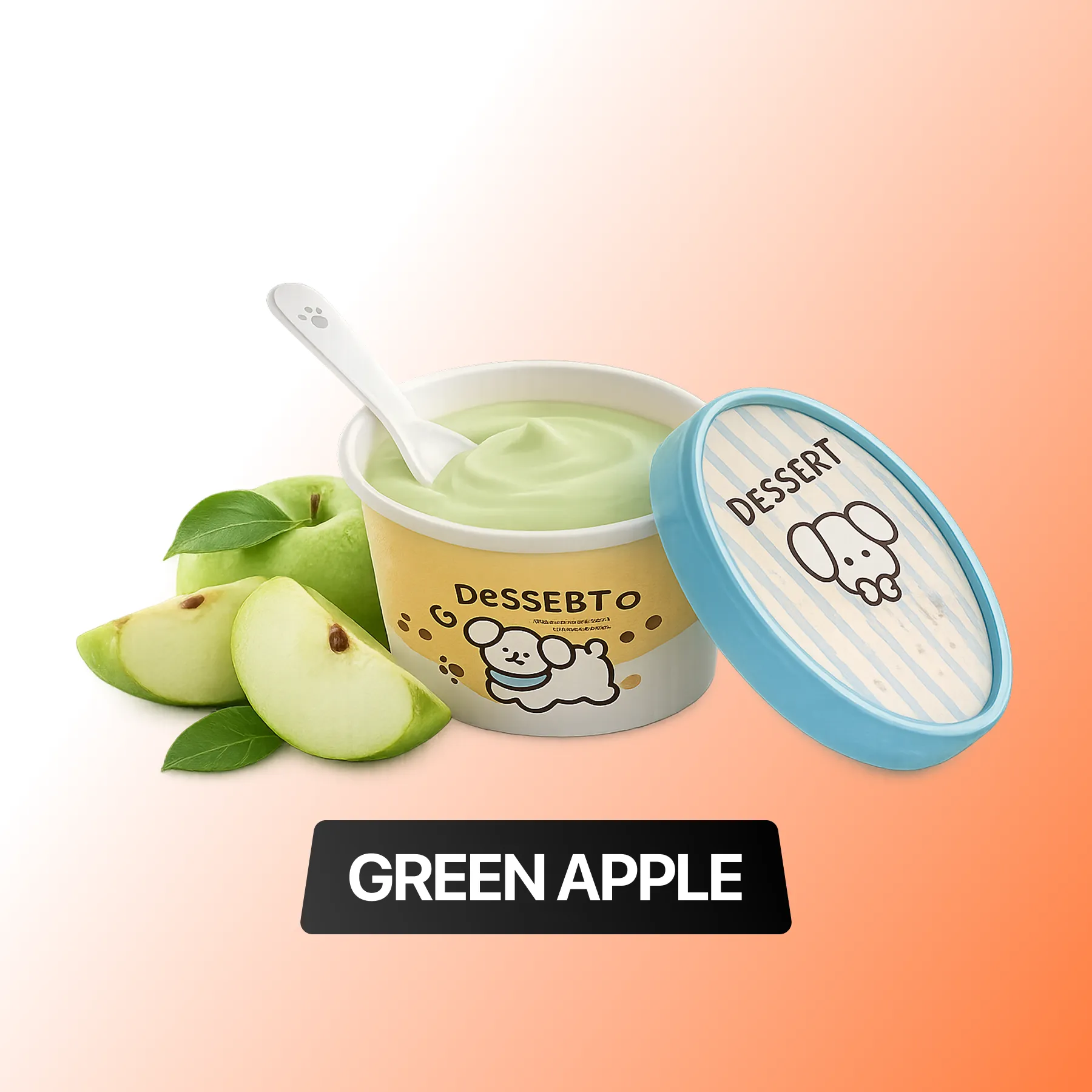 Home dessert cup green apple
