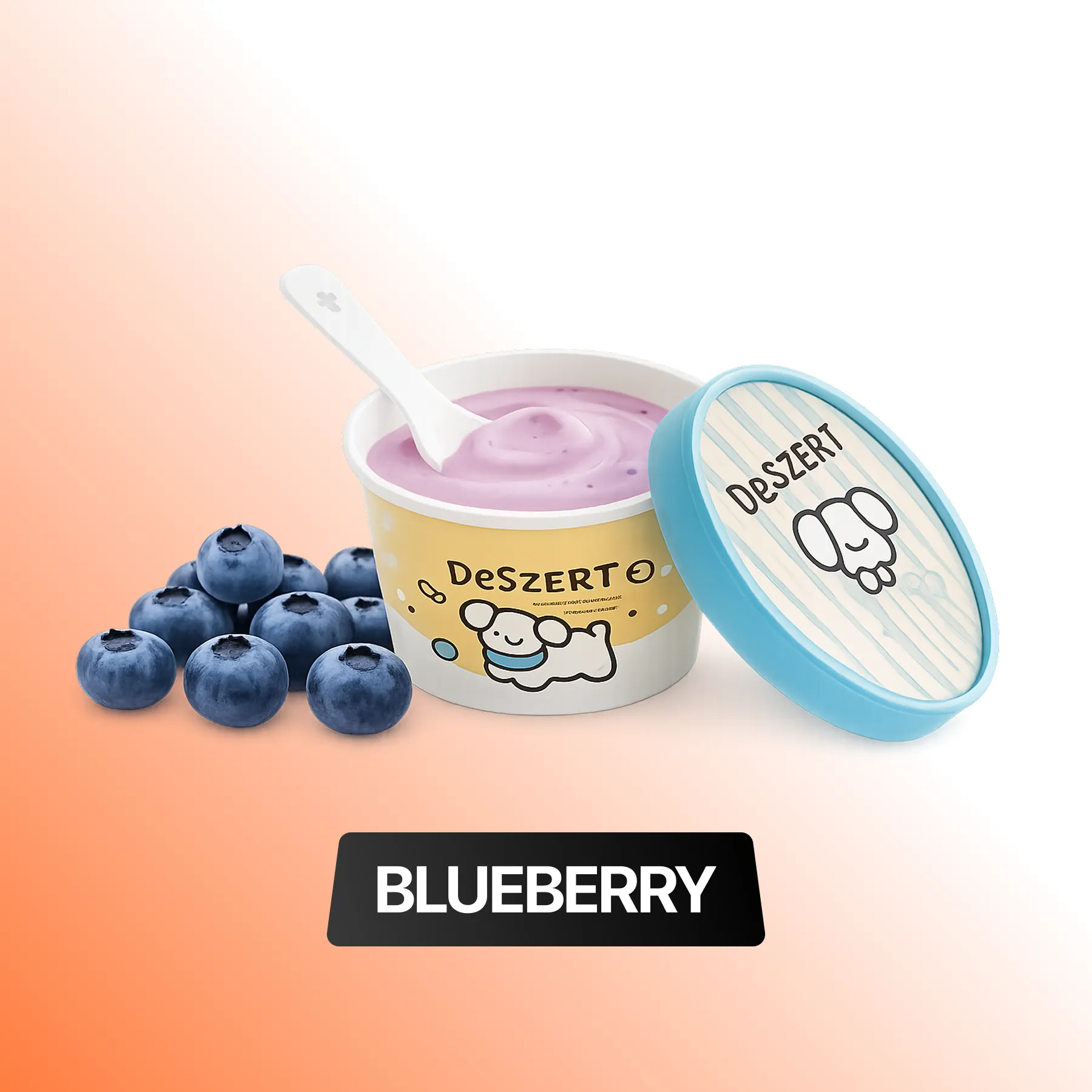 Home dessert cup blueberry